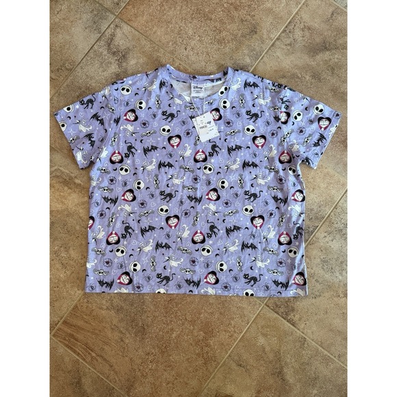 Disney SKINNYDIP The Nightmare Before Christmas Women's Purple Pajama Top Sz XXL - Picture 5 of 6